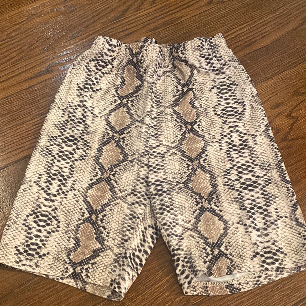 Shein snakeskin biker shorts